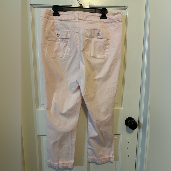 NYDJ Utility Crop Twill Pants With Cuffs - Lt Pink Size 14 LiftTuck Technology - Picture 2 of 12